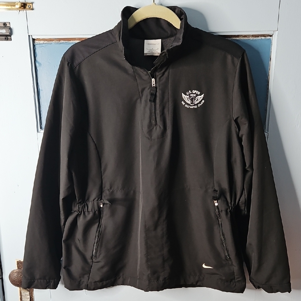 Nike Black Windbreaker Jacket for Women US Open Tennis Large